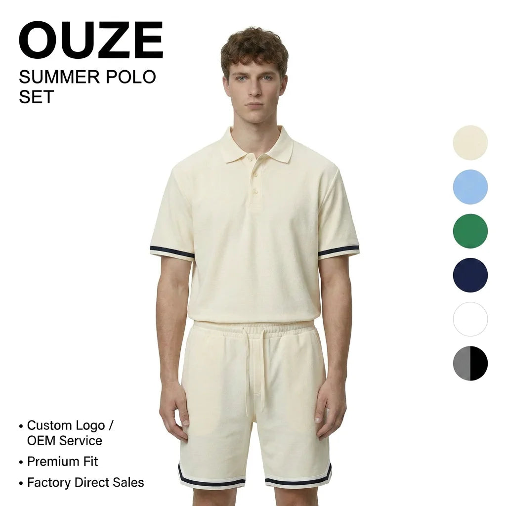 Customised Tracksuit Men Casual Men Tracksuit 2 Pieces T-shirt Short Set for Summer