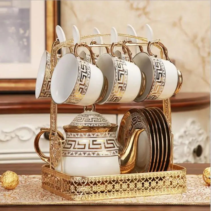 Wholesale Custom Ethiopian Coffee Set Low Price Porcelain and Ceramic Rekebot Sustainable Party Drinkware with Spoon Tool
