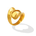 Women's 18K Gold Plated Rose Gold New Design Hip Hop Hollow Ring Stainless Steel Jewelry