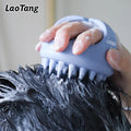 Custom Logo Handheld Wheat Straw Shower Brush Soft Silicone Teeth Shampoo Scalp Care Hair Massage Brush