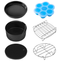 Cosori 6-Piece Air Fryer Accessories Set for 7.9-inch Cake Bucket Pizza Tray Cupcake Tray & String Frame-Disposable Metal