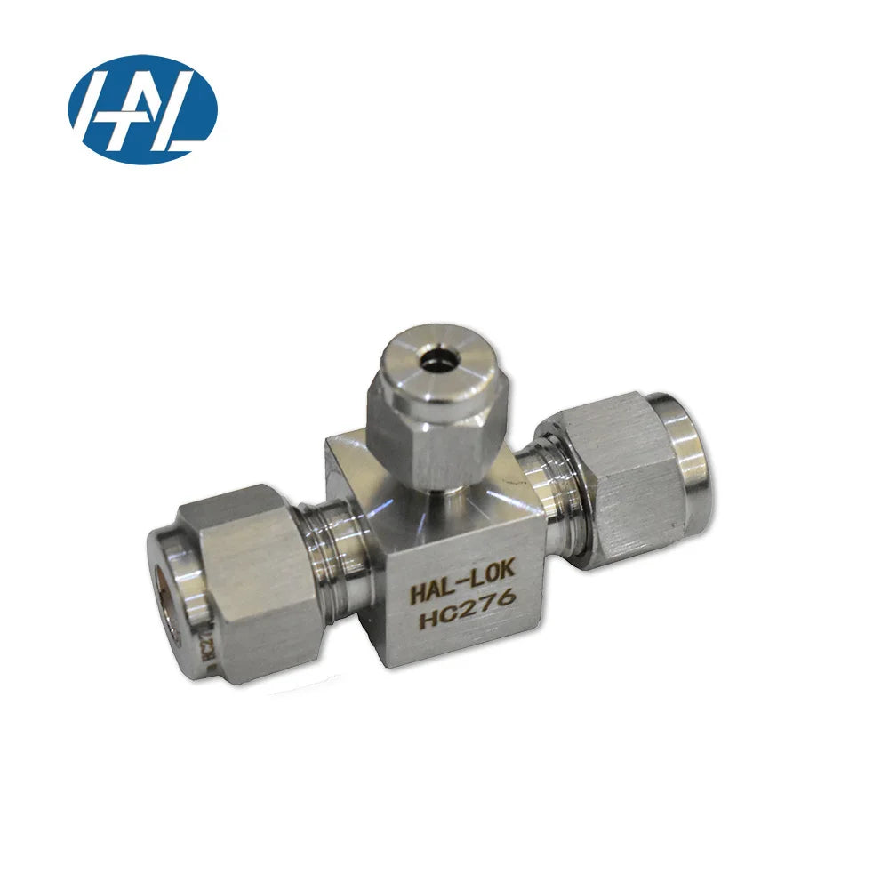HAL-LOK HCTT Alloy C276 Double Ferrule High Pressure Polished Tube Fittings Reducing Union Tee Forged 1/16 to 1in