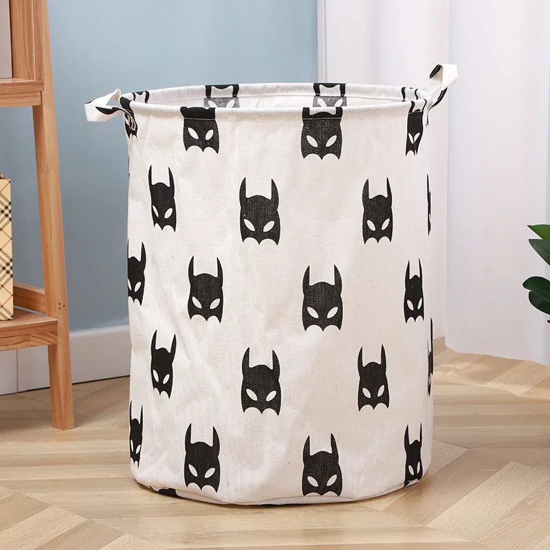 Canvas Storage Folding Rectangle Toy Box Household Storage Basket Dirty Clothes Trash Can for Laundry Management Waterproof
