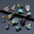 Fashion Jewelry Natural Healing Stone Amethyst Rose Quartz Gemstone Gilt Handmade Diy Crystal Pendant