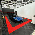 Interlocking Garage Floor Tiles 40x40cm Heavy Duty Plastic Non-Slip Drainage Mats for Basement