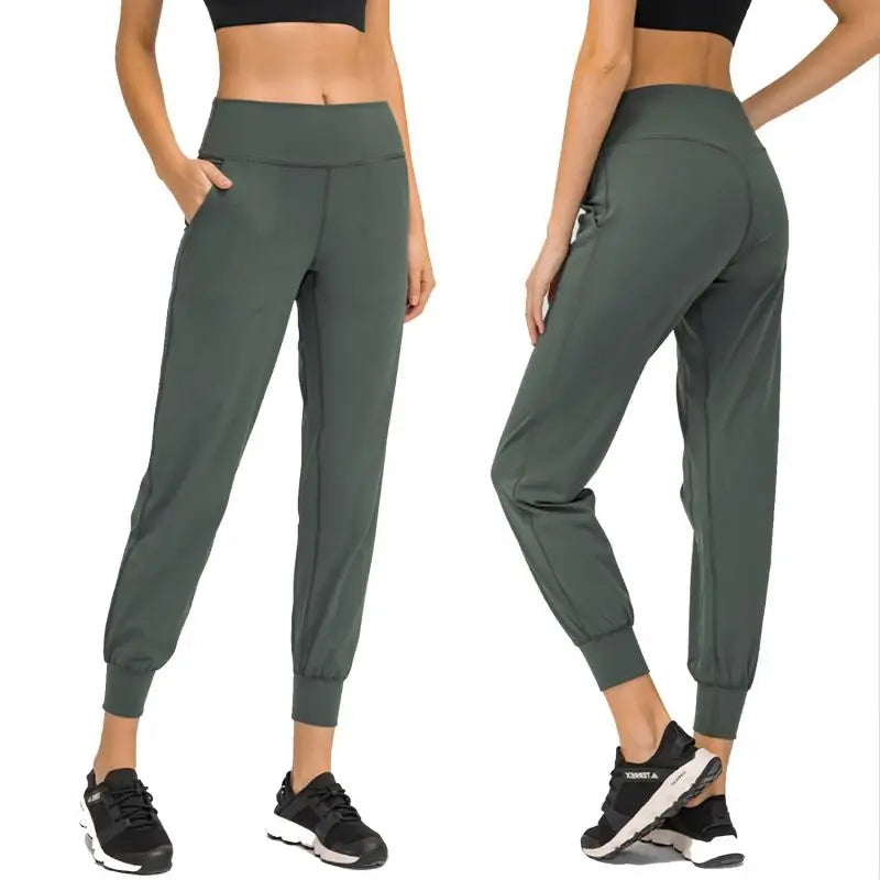 2021 New Arrival Buttery Soft Loose Comfortable Straight Yoga Sweatpants Quick Drying Exercise Fitness Cropped Pants Solid