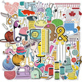 50Pcs Cartoon Cute Sewing Machine Fresh Life Sticker for Girl Notebook Decoration Phone Bottle Laptop Label Stickers
