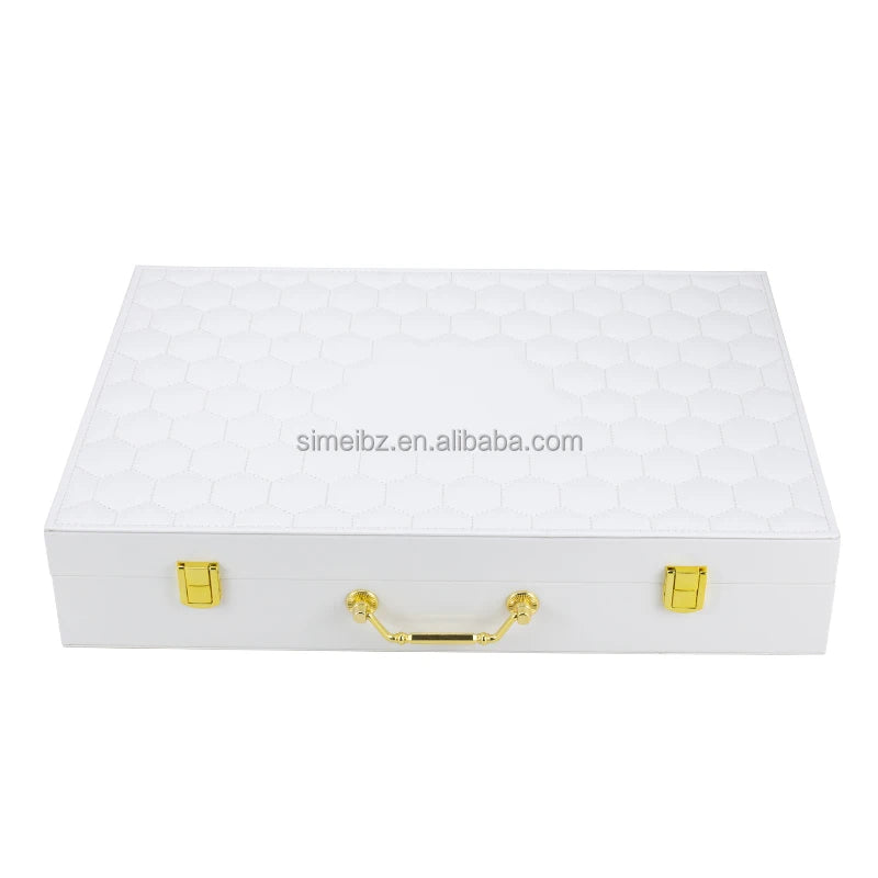Advanced Premium Leather Briefcase MDF Wooden Box Perfume Skin Care Box for 6-10 Bottles Recycled Materials for Cosmetics