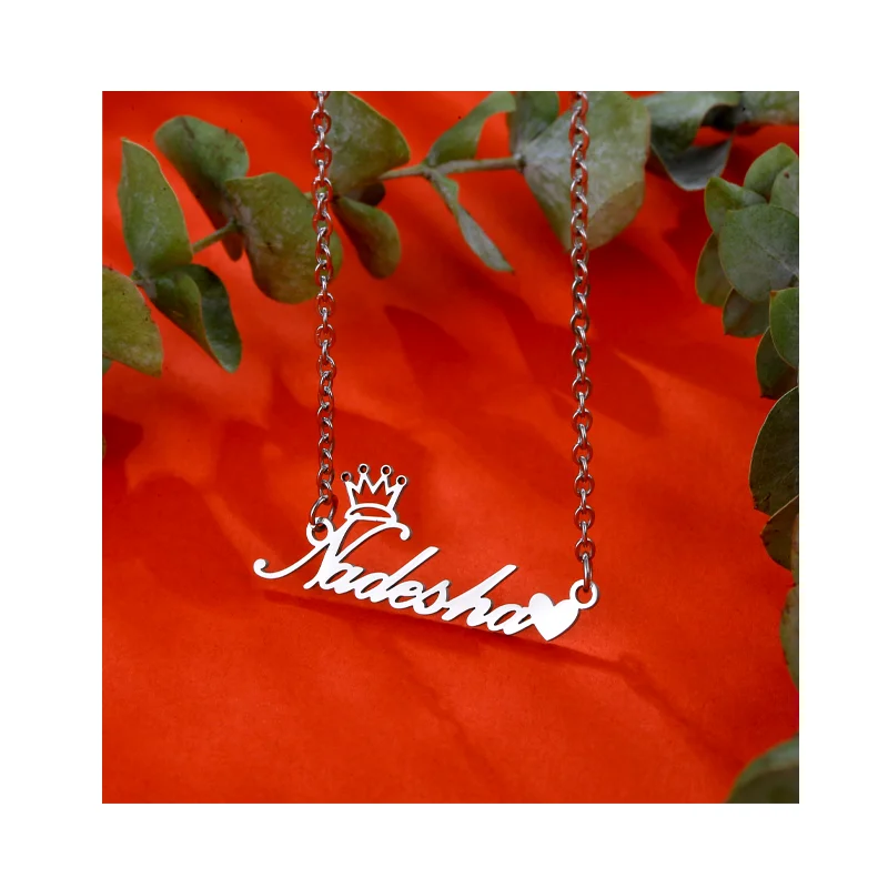 Stainless Steel Necklace Personality Diy Custom Name Necklace Pendant Heart Pendant Women's Necklace