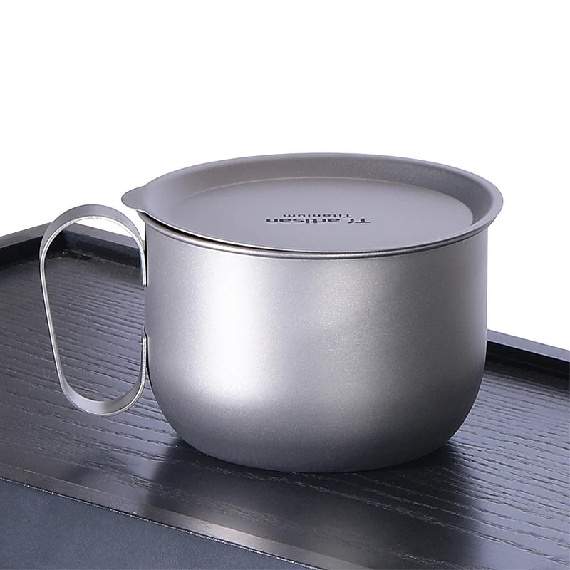 Titanium Coffee Mugs Set 500ml with Lid Portable Single-layer Drinkware Camping Water Cup