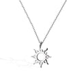 925 Sterling Silver Sunburst Sun Open Circle Necklace Sunshine Pendant Necklace