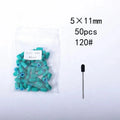 50PCS Green Nail Sanding Caps Bands With Rubber Drill Polishing Nail Art Rotating Remove Burrs Manicure Pedicure Accessory Tool