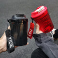 450ml BPA-Free Tritan Plastic Travel Mug Portable Clear Plastic Drinkware with Handle for Coffee and Water Bottle Use