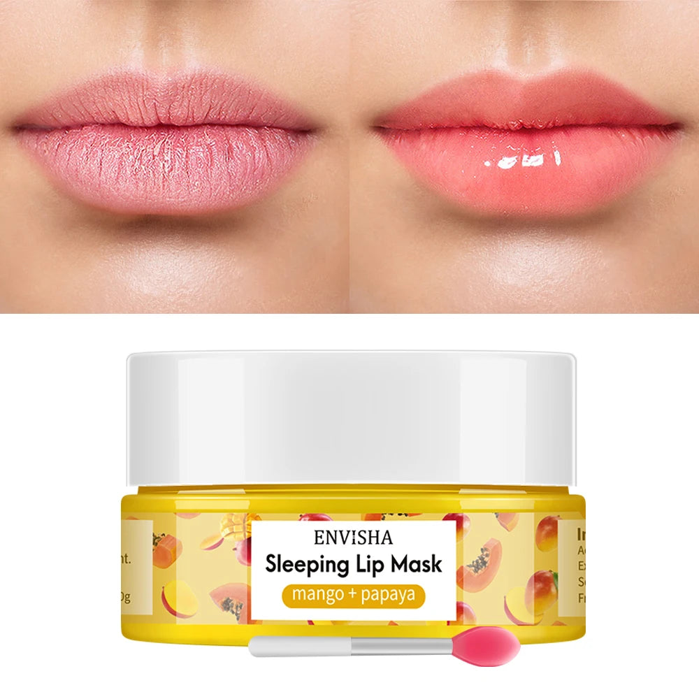 Private Label Moisturizing Exfoliating Overnight Sleep Mask Balm Papaya Mango Sleeping Lip Mask