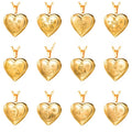 Modern Fashion Gold 12 Zodiac Photo Frame Locket Necklace Brass Heart Box Pendant Necklace