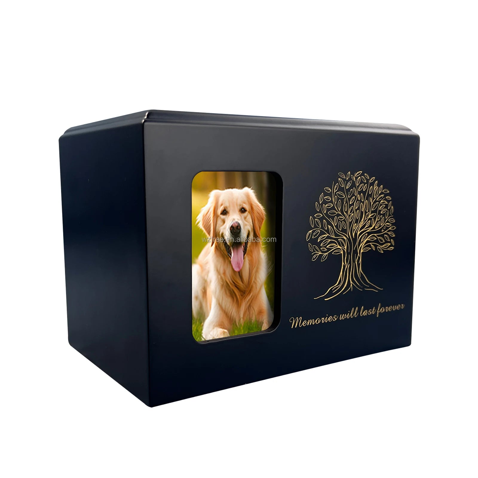 Ready to Ship Pet Memorial Ash Photo Frame Box Pet Urn Big Storage Box Contains Canvas Bag Ribbon Sliding Drawer Box
