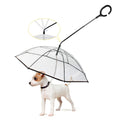 New Design Pet Dog Umbrella with Leash C Shape Handle Transparent Adjustable Angle Umbrella for Pet Raining Days Walking