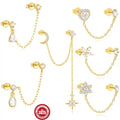 Two Hole Long Chain Gold Handmade Jewelry