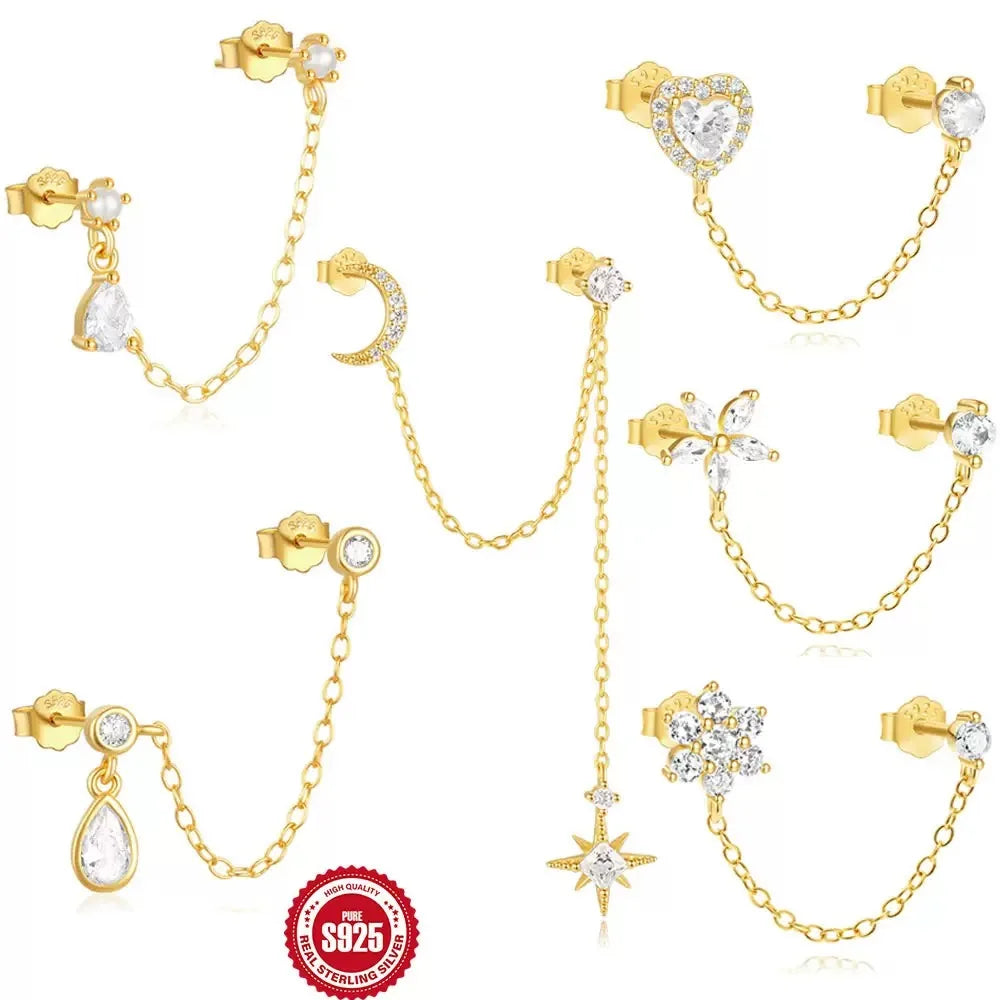 Two Hole Long Chain Gold Handmade Jewelry