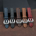 YUNSE Luxury Men Leather Watch Bands 20 22 Decorative Pattern Flowers Embossed Top Grain Leather Watch Straps