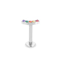 ASTM F136 Titanium Children's Body Jewelry Colorful CZ Rectangle Top Labret Lip Ring Daith Piercing Fashion Classic Wedding
