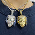 Hip Hop Rhinestones Paved Bling Iced Out Famous Rapper xxxtentacion Avatar Pendants Necklace for Men Rock Bling Jewelry New Hot