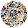 100Pcs Gothic Aesthetics Vintage Sun Moon Graffiti Stickers for Wall Book Vinyl Medieval Style Art Sticker