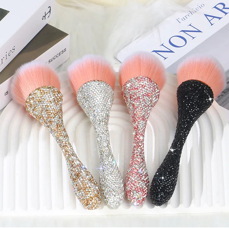 Diamond Colorful Waist Handle Dust Brush Loose Powder Makeup Brush Oversized Clean Blush Brush Beauty Nails