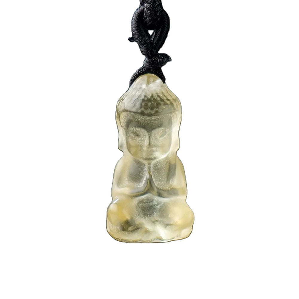 Natural Crystal Amethyst Buddha Head Crystal Pendant Healing Stone Rose Quartz Crystal Crafts