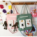 2025 New Arrivals Reusable Tote Bag Cotton Canvas Shopping with Two Zipper