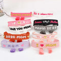 10pcs Mother's Day Embroidery Bracelet LOVE YOU MOM Forever My Mother Super Mom Bracelet Jewelry Gifts for Mama Tassel Wristband