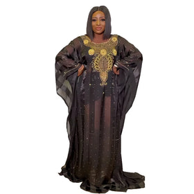 Good Quality Africa Women Long Dresses Chiffon Printing Womens Two Piece Sets DiamondTwo Piece Set Women Clothing Summer 2023