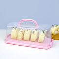 OWNSWING Plastic Rectangular Bread Box with Lid Bread Keeper Storage Container with Handle Airtight Cupcakes Refrigerator Box