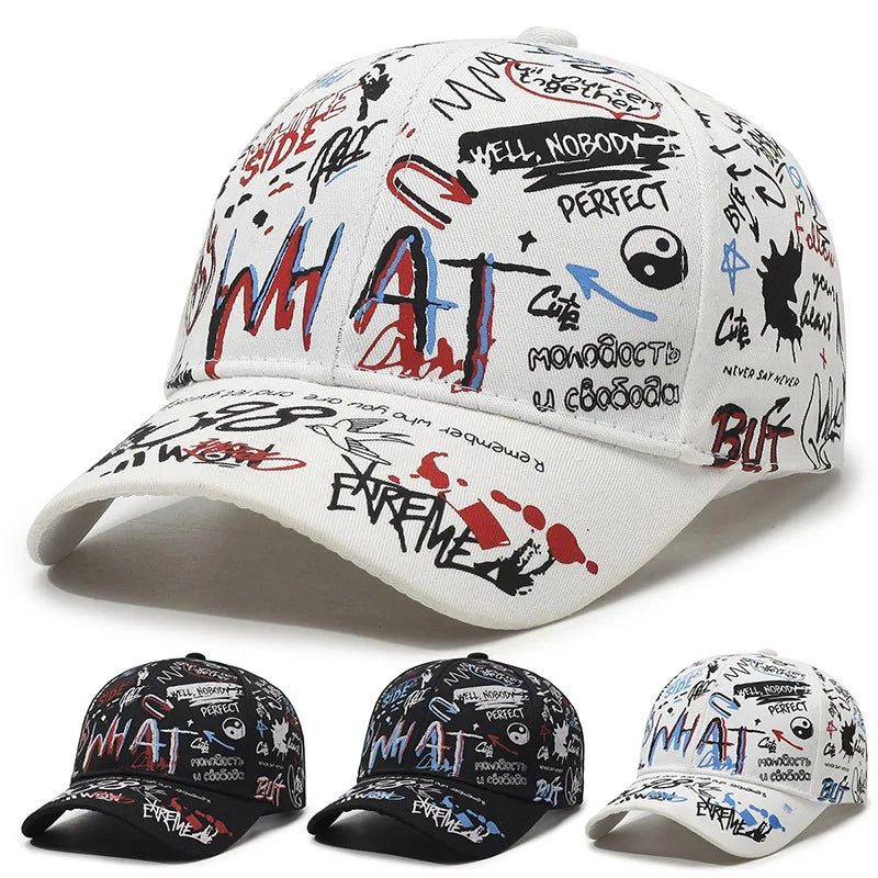 Wholesale Young Fashionable UV Screen Sun Protection Baseball Cap Luxury Trendy Polyester Alphabet Graffiti American Outdoor