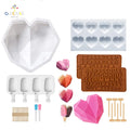 Silicone Cake Chocolate Heart Diamond Mold Set Heart-shaped Cake Mold Heart Baking DIY Epoxy Resin Mold