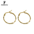 18K Gold Fashion Hoop Earrings Womens Irregular Hammered Earring Custom Minimal 925 Sterling Silver Fine Designer Jewelry