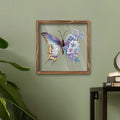 Putuo Decor Botanical Leaves Acrylic Wooden Frame Wall Art Nature Inspired Butterfly Hanging Wall Decor