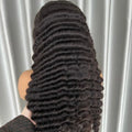 Transparent Full Lace Front Wig Long Virgin Brazilian Hair Deep Wave Frontal Wig for Black Women