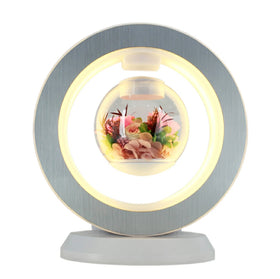 New Led Light O Shape Magnetic Levitation Eternal Flower Lamp Display Racks with bluetooth Speaker for Decoration Gift