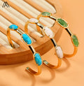 Australian Jade Moonstone Open Cuff Bracelet for Women Dainty Trendy Fashion Bangles Fashion Gifts
