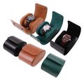 Custom Logo Luxury Watch Bag Black Brown Green PU Leather Watch Storage Case Travel Suede Watch Roll Packaging Box