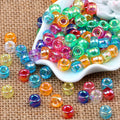 Wholesale 6x9mm Transparent AB Colorful Round Acrylic Beads Big Hole Plastic Charm Loose Pony Beads for DIY Jewelry Making