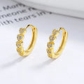 925 Sterling Silver Earring Multiple love Heart Row of Zircon Gold Plated Hoop Earrings for Women Valentine's Day