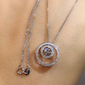 CAOSHI Jewelry Fashion Silver Plated Micro Pave 4A Zircon Crystal Diamond  Round Pendant Wedding Clavicle Necklaces for Women