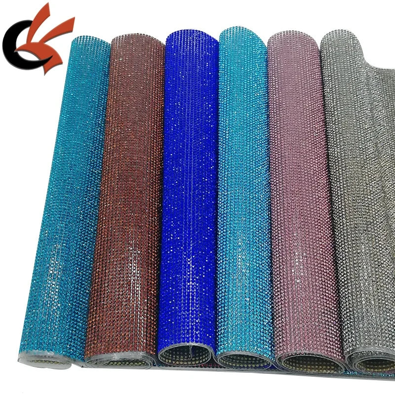 24x40cm Hot Fix Crystal Rhinestone Mesh Adhesive Rhinestone Sheets