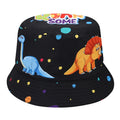 KIDS Summer Outdoor Dinosaur Sun Cap Pattern Double Sides Cap Fisherman Hats Girls Cartoon Unicorn Printing Children Bucket Hat