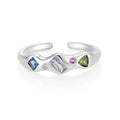QX Custom Oem INS Open Size Women Girls 925 Sterling Silver 8A Zircon Fine Jewelry Fingers Gemstone Rings