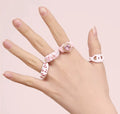New Fashion Ins Trendy Cute Sweet Adjustable Open Finger Ring Oil Dripping Enamel Ring Y2K Jewelry for Women Girls