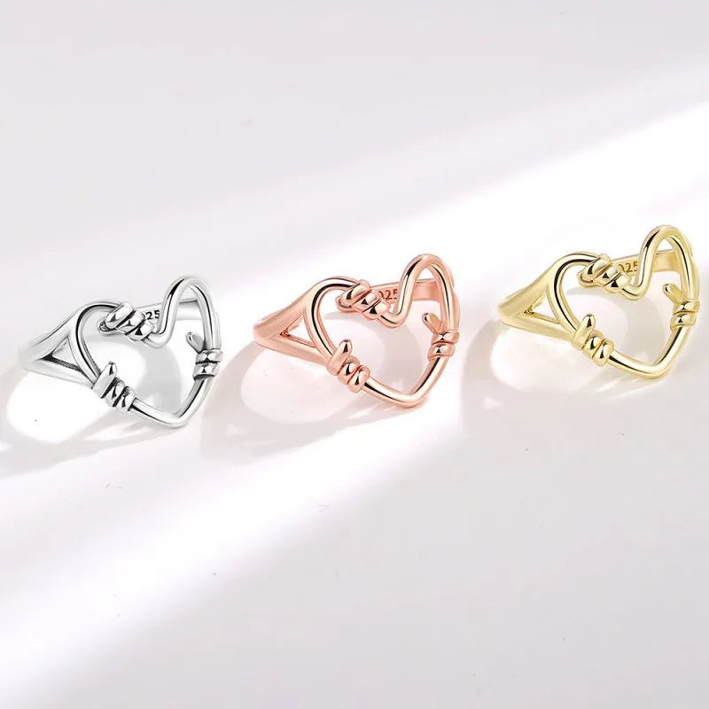 Heart Shaped Fashion Exquisite Creative Ring Personality Jewelry Birthday Mother's Day Valentines Day Gift for Women and Girls