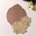 Laser-Cut Floral Shape Custom Colors Mirror Acrylic Cards Marriage Love Super Luxury Handmade Craft Acrylic Wedding Invitations